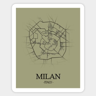 Milan City Map - Italy Cartography Sticker